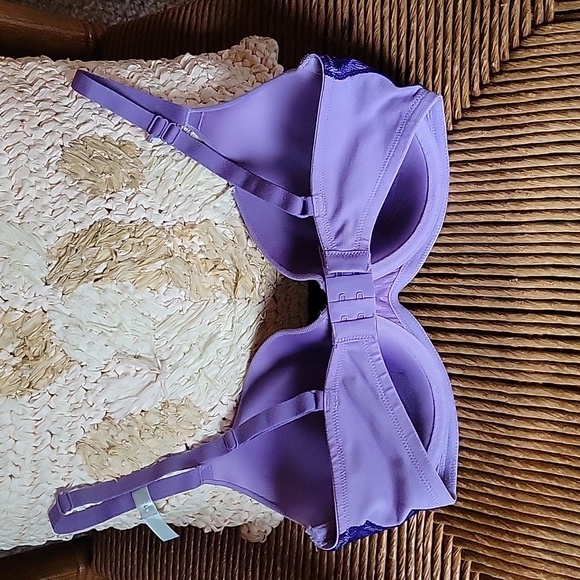 Ambrielle organic cotton full coverage purple bra, 32DD - Picture 4 of 11